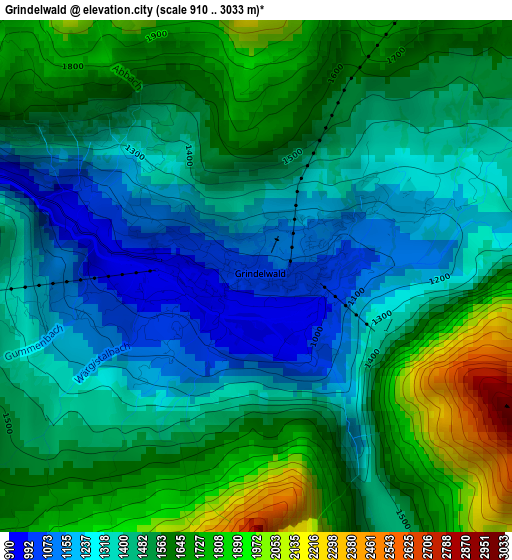 Grindelwald elevation map