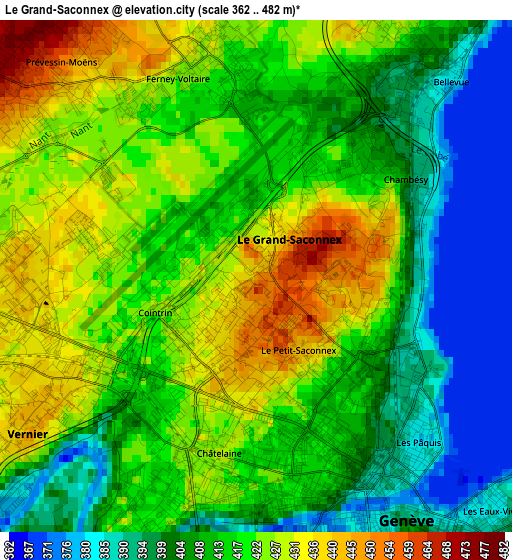 Le Grand-Saconnex elevation map