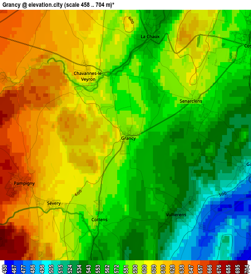 Grancy elevation map