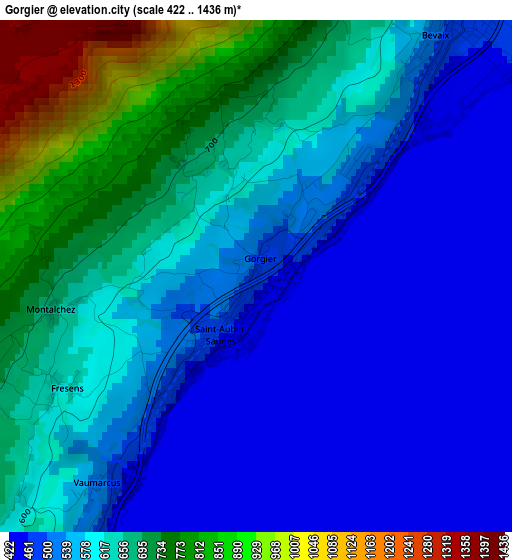 Gorgier elevation map