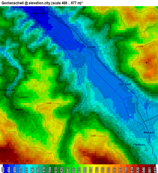 Gontenschwil elevation map