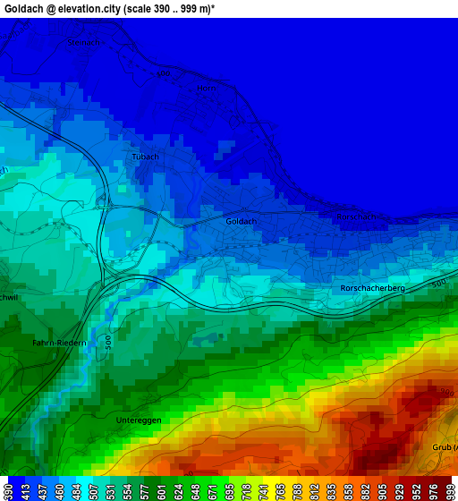 Goldach elevation map