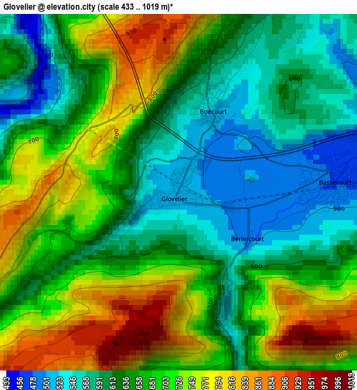 Glovelier elevation map