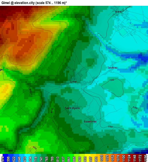 Gimel elevation map