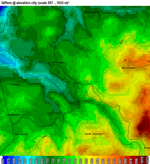 Giffers elevation map