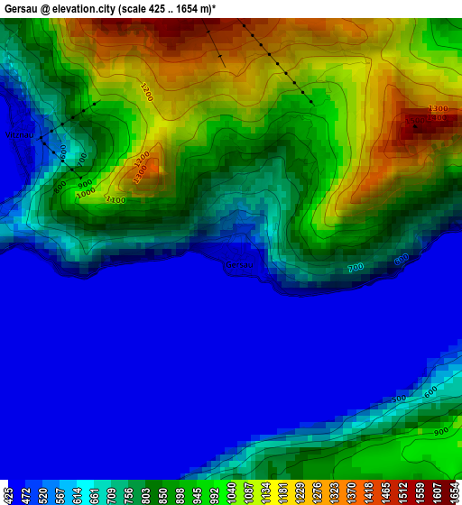 Gersau elevation map