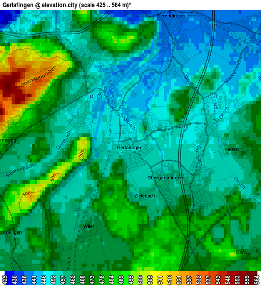 Gerlafingen elevation map