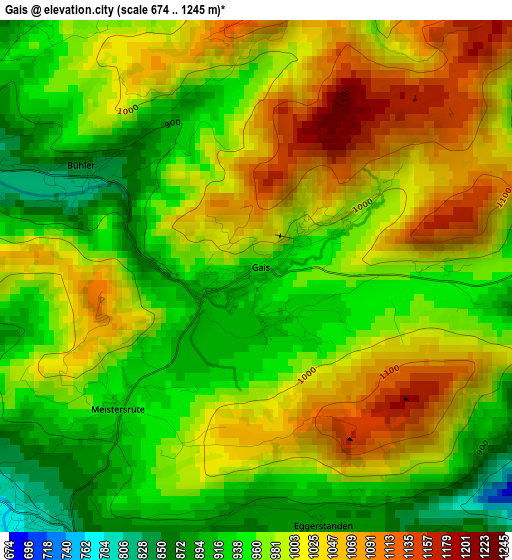 Gais elevation map