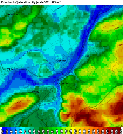 Fulenbach elevation map