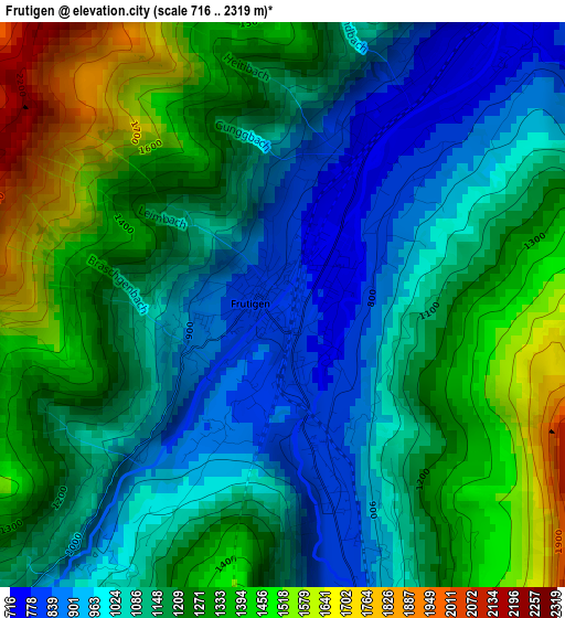 Frutigen elevation map