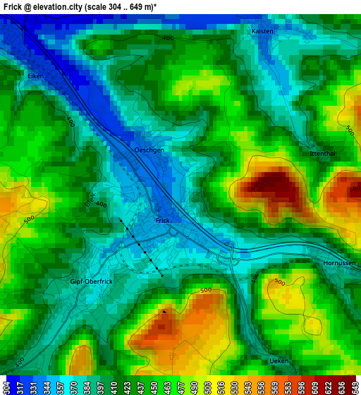 Frick elevation map