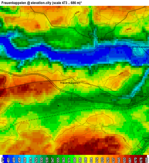 Frauenkappelen elevation map