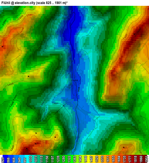 Flühli elevation map