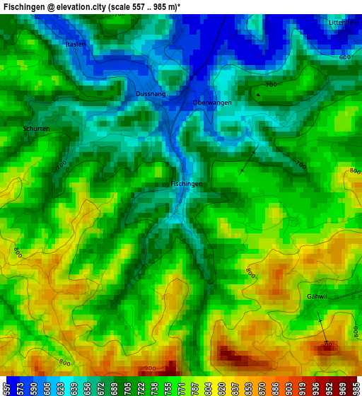 Fischingen elevation map