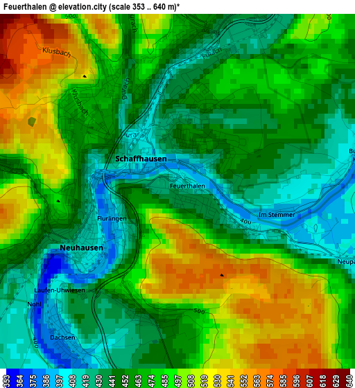 Feuerthalen elevation map