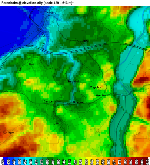 Ferenbalm elevation map