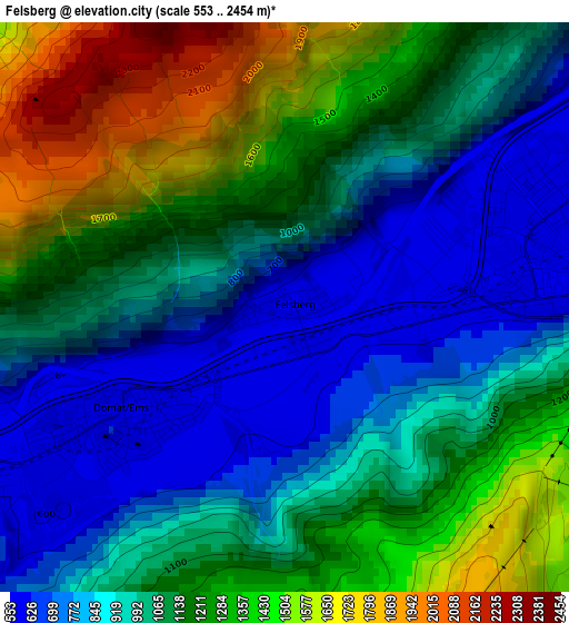 Felsberg elevation map