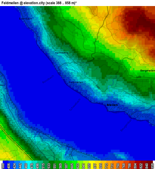 Feldmeilen elevation map