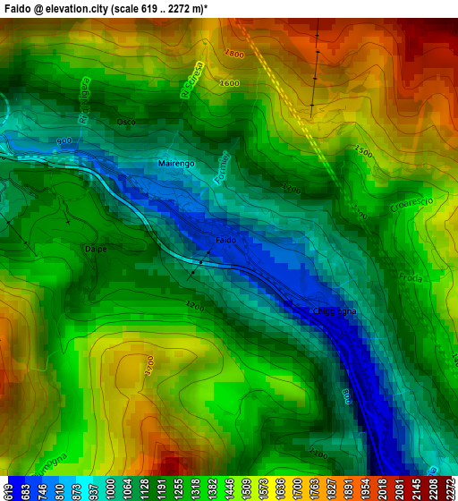 Faido elevation map