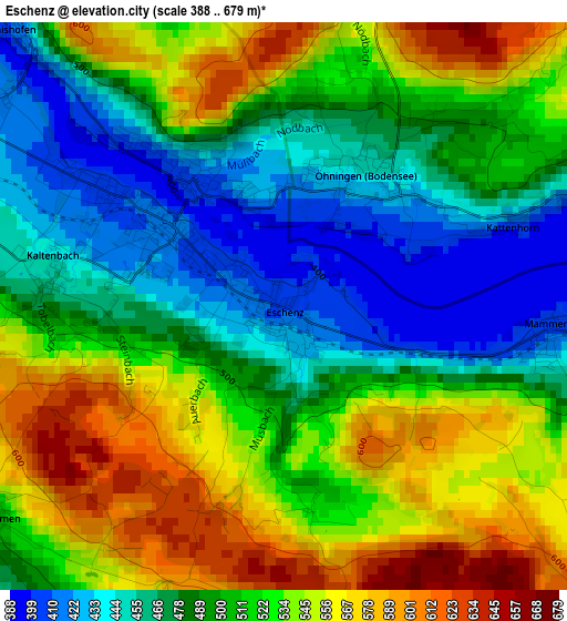 Eschenz elevation map