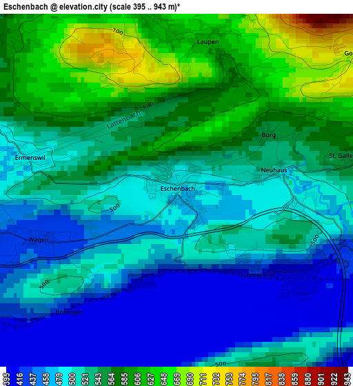 Eschenbach elevation map