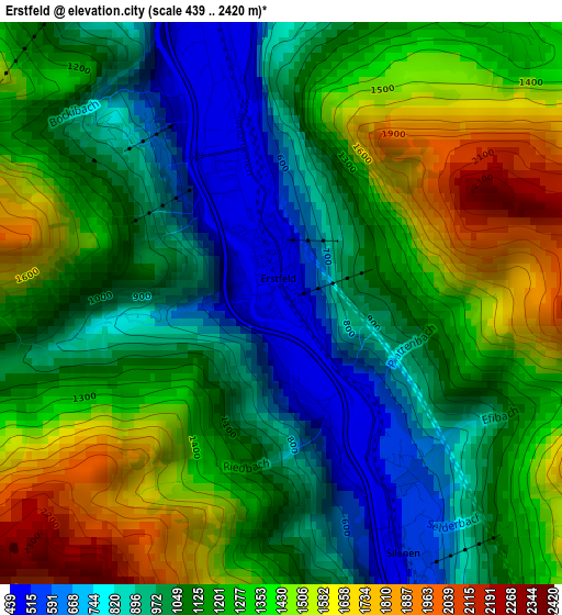 Erstfeld elevation map