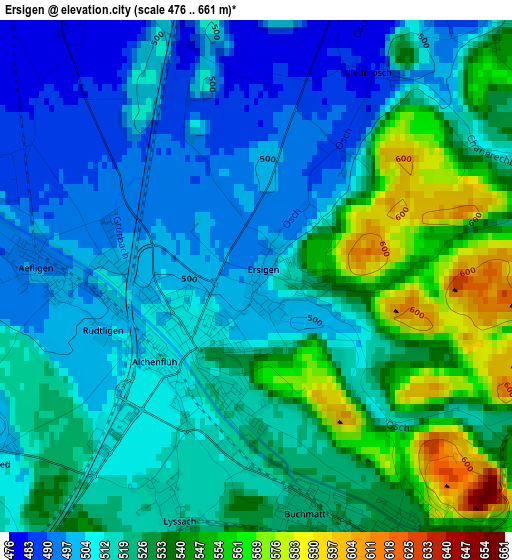 Ersigen elevation map