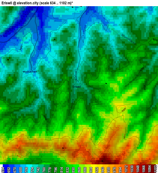 Eriswil elevation map