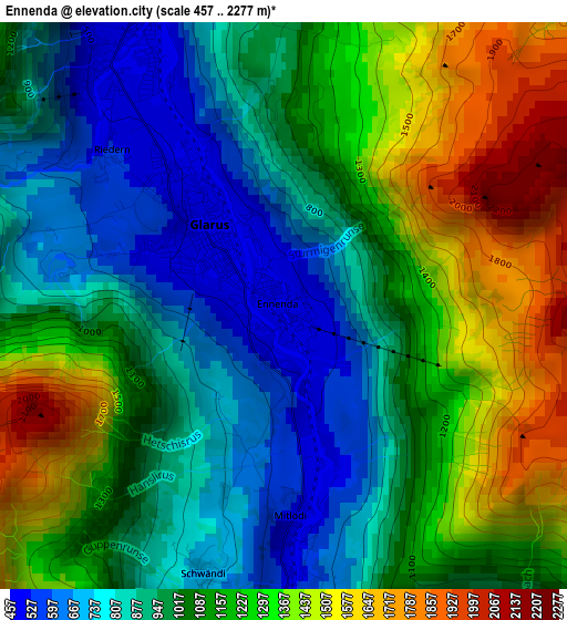 Ennenda elevation map