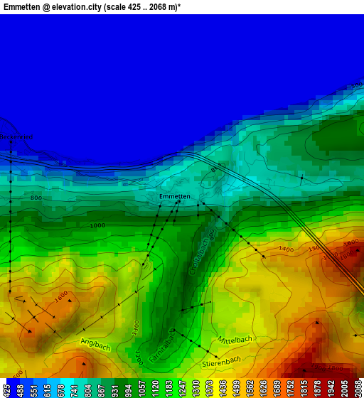 Emmetten elevation map