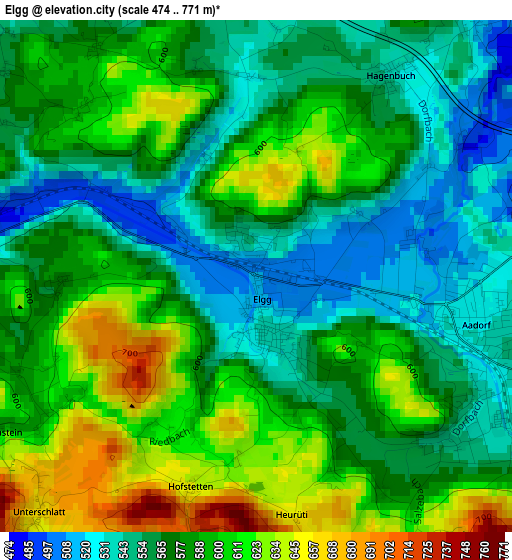 Elgg elevation map