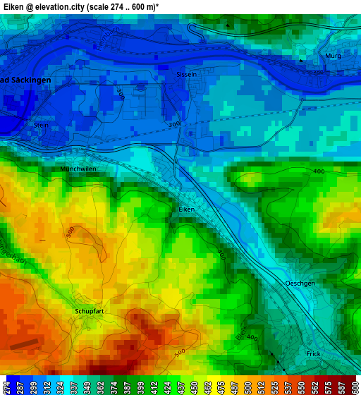 Eiken elevation map