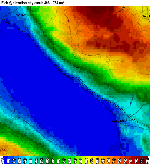 Eich elevation map