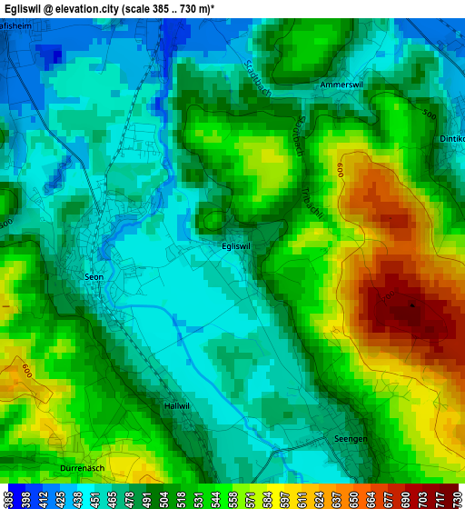 Egliswil elevation map