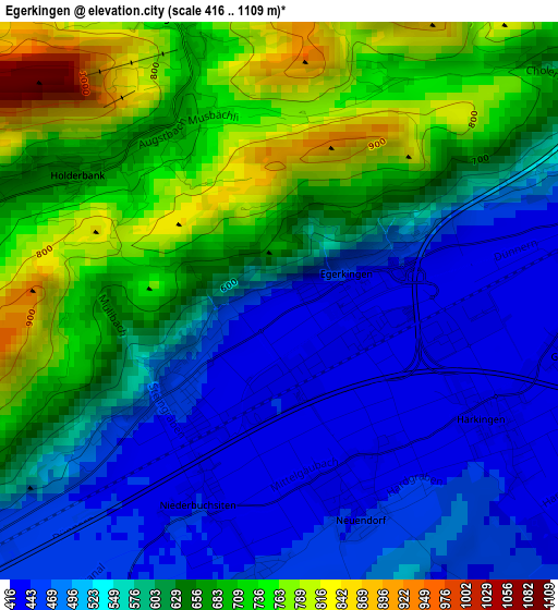 Egerkingen elevation map