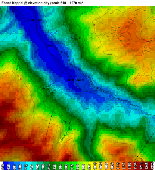 Ebnat-Kappel elevation map