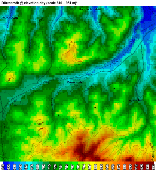 Dürrenroth elevation map