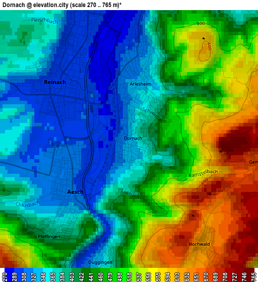 Dornach elevation map