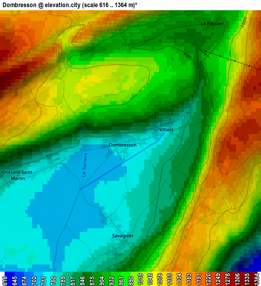 Dombresson elevation map