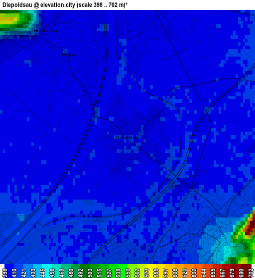 Diepoldsau elevation map