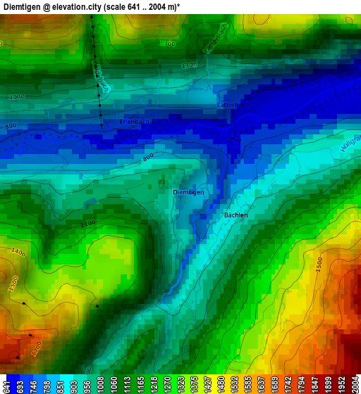 Diemtigen elevation map