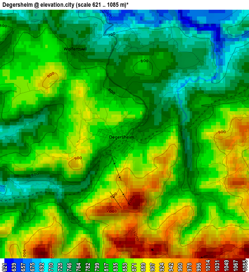 Degersheim elevation map