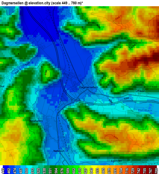 Dagmersellen elevation map