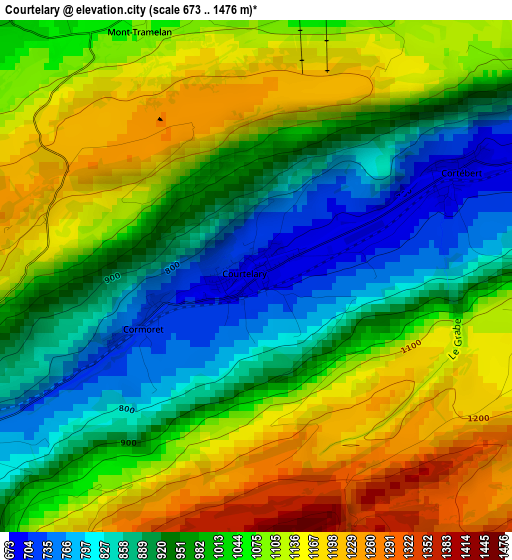 Courtelary elevation map