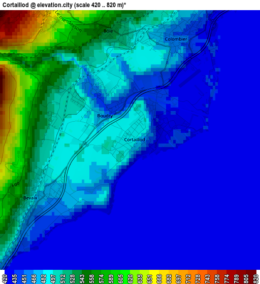 Cortaillod elevation map