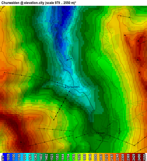 Churwalden elevation map