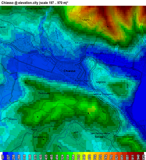 Chiasso elevation map