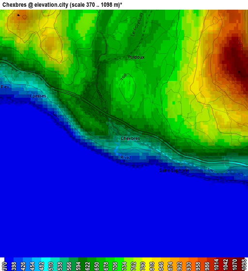 Chexbres elevation map