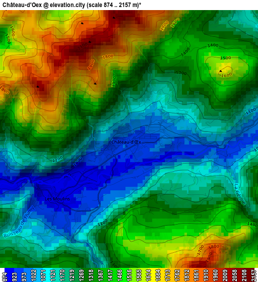 Château-d'Oex elevation map