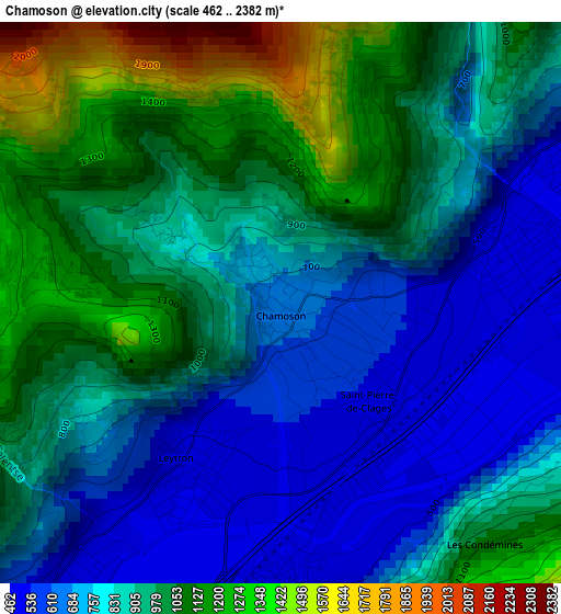 Chamoson elevation map